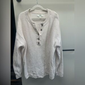 Aerie Women's Cream Buttoned Sweater